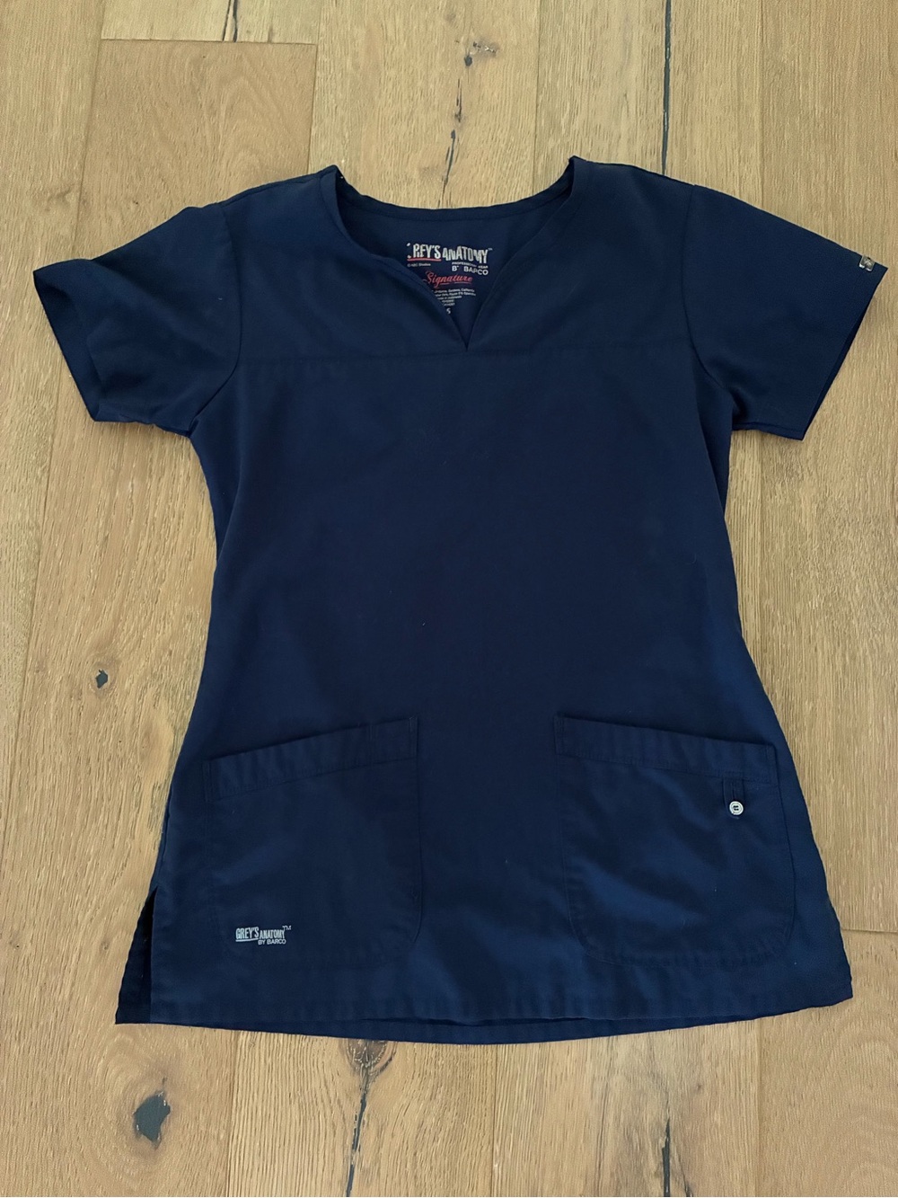Grey's Anatomy Navy Blue V-Neck Scrub Top